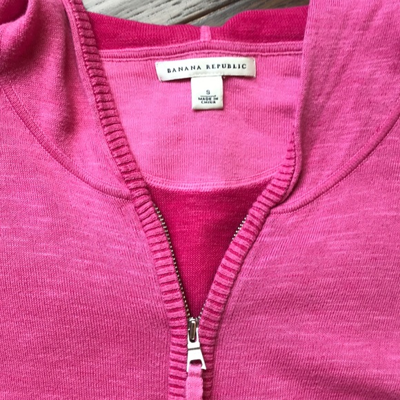 Banana Republic knit hooded zip up sweater pink - Picture 6 of 9